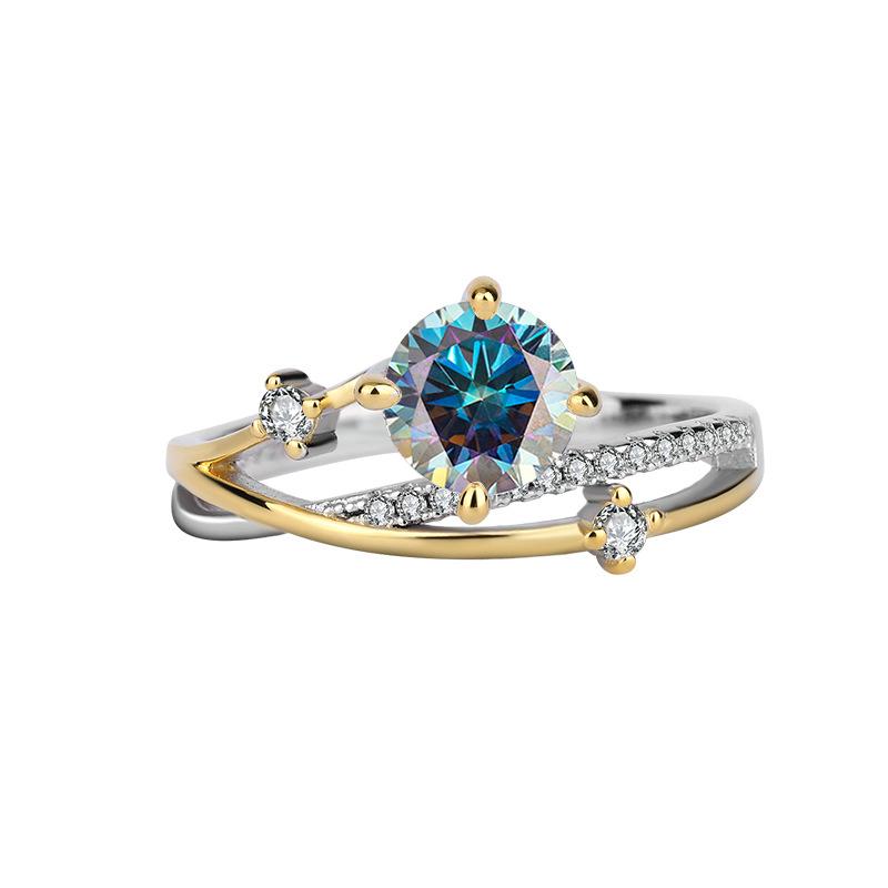 【#188】1CT Four-Claw Moissanite RIng In 925 Sterling Silver