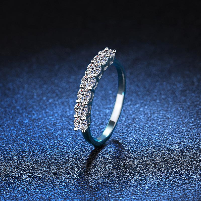 【T4】925 Sterling Silver Cubic Zirconia Eternity Ring
