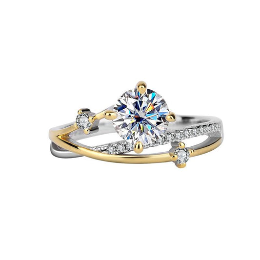 【#188】1CT Four-Claw Moissanite RIng In 925 Sterling Silver