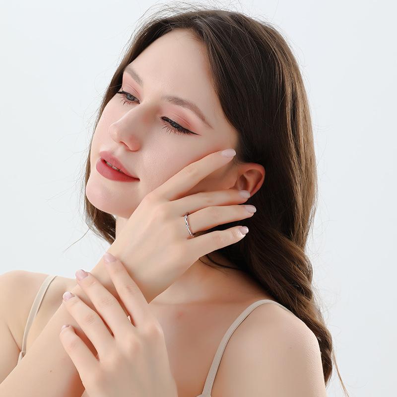 【#1】925 Sterling Silver Light Luxury Bamboo Knot Moissanite Ring