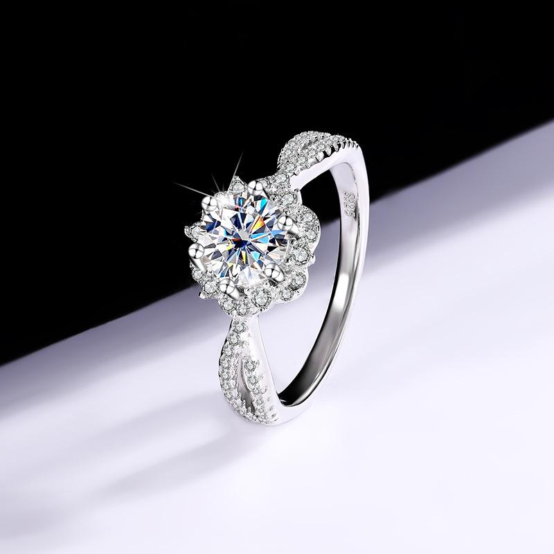【#185】925 sterling silver Princess Design 1CT Moissanite Ring