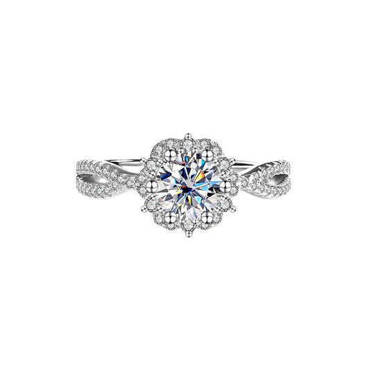 【#185】925 sterling silver Princess Design 1CT Moissanite Ring