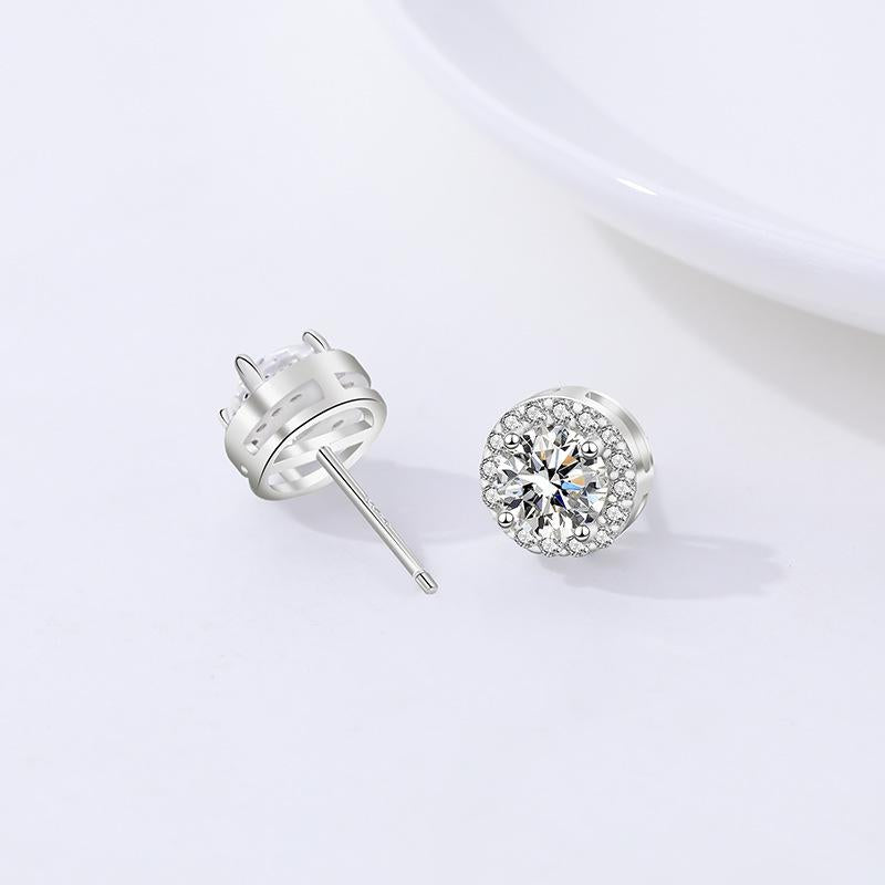 【#191】925 Sterling Silver Moissanite Stud Earrings