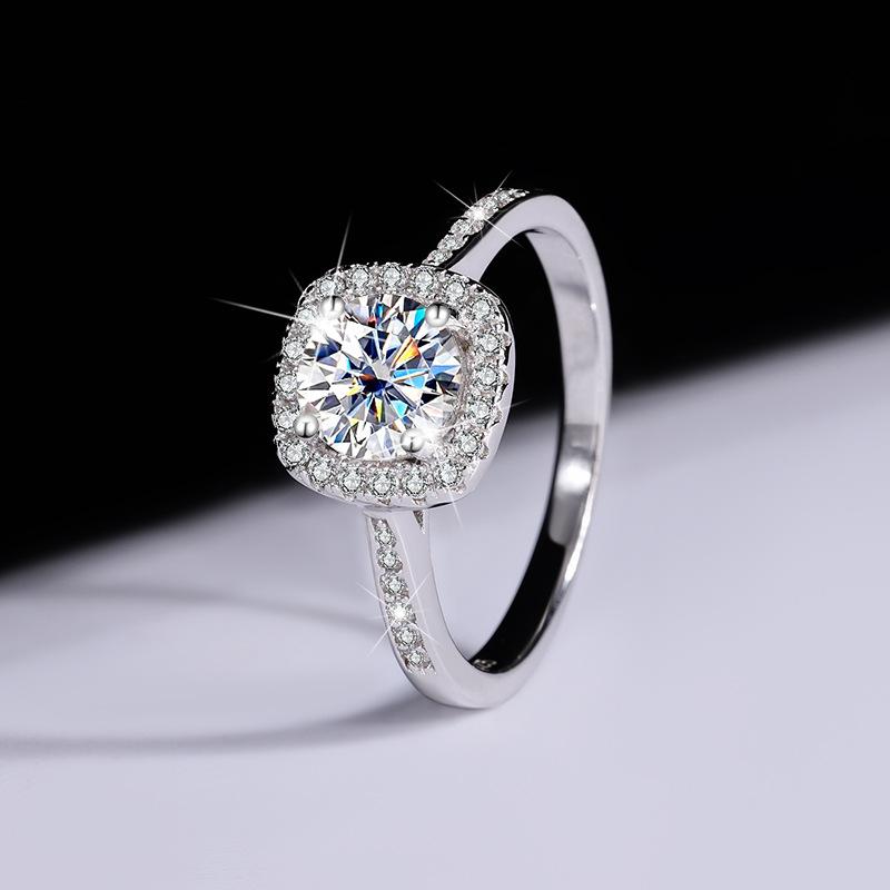 【#187】925 Sterling Silver Moissanite Proposal Engagement Wedding Ring