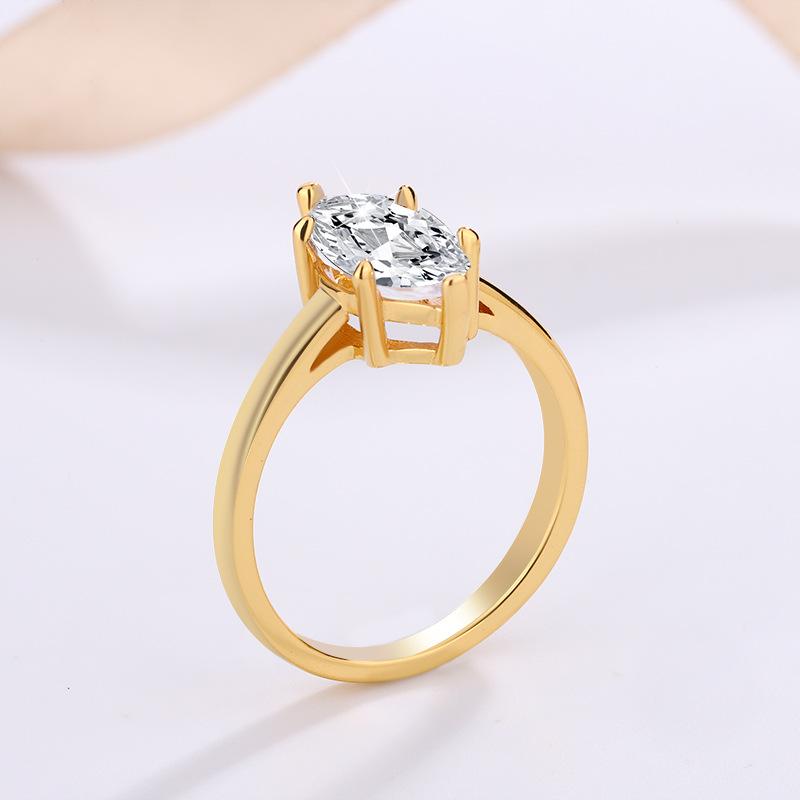 【#195】925 Sterling Silver Marquise Cut Moissanite Ring