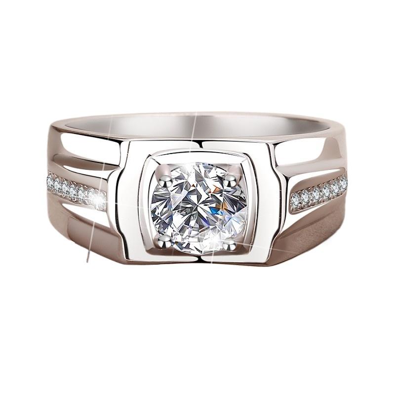 925 Sterling Silver 1CT Moissanite Men Ring