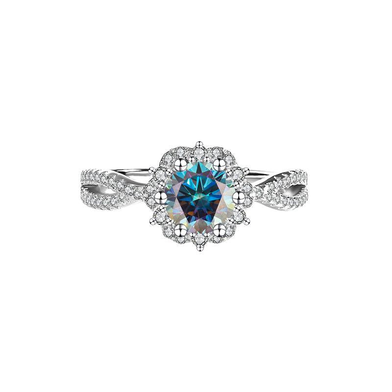 【#185】925 sterling silver Princess Design 1CT Moissanite Ring