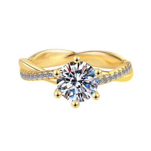 【E7】925 Sterling Silver Vines Design 1CT Moissanite Ring-Customizable Engraving