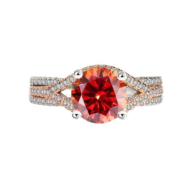 【#182】2CT Flower Desgin Missanite Ring In 925 Sterling Silver
