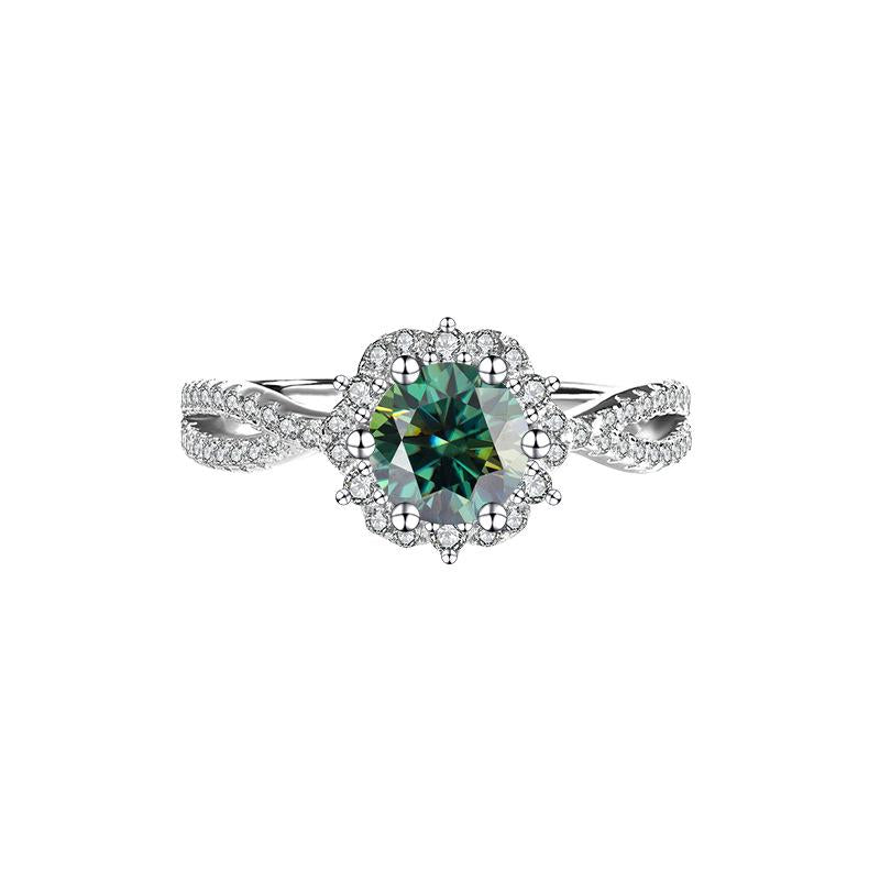 【#185】925 sterling silver Princess Design 1CT Moissanite Ring