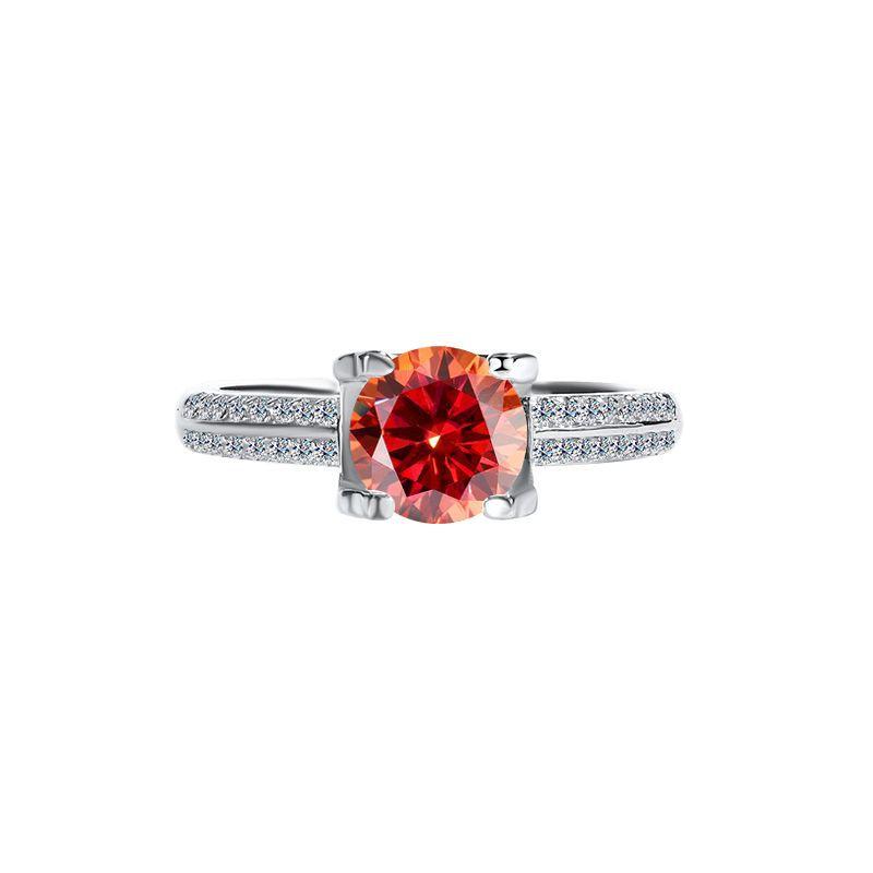 【#57】Elegant Moissanite Engagement Ring In 925 Sterling Silver, Perfect Proposal & Gift for Her!