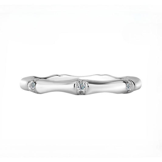 【#1】925 Sterling Silver Light Luxury Bamboo Knot Moissanite Ring