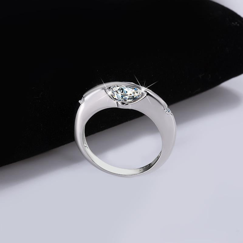 【#56】Modern Moissanite Ring In 925 Sterling Silver, Unique Tension Setting, Perfect Gift for Her