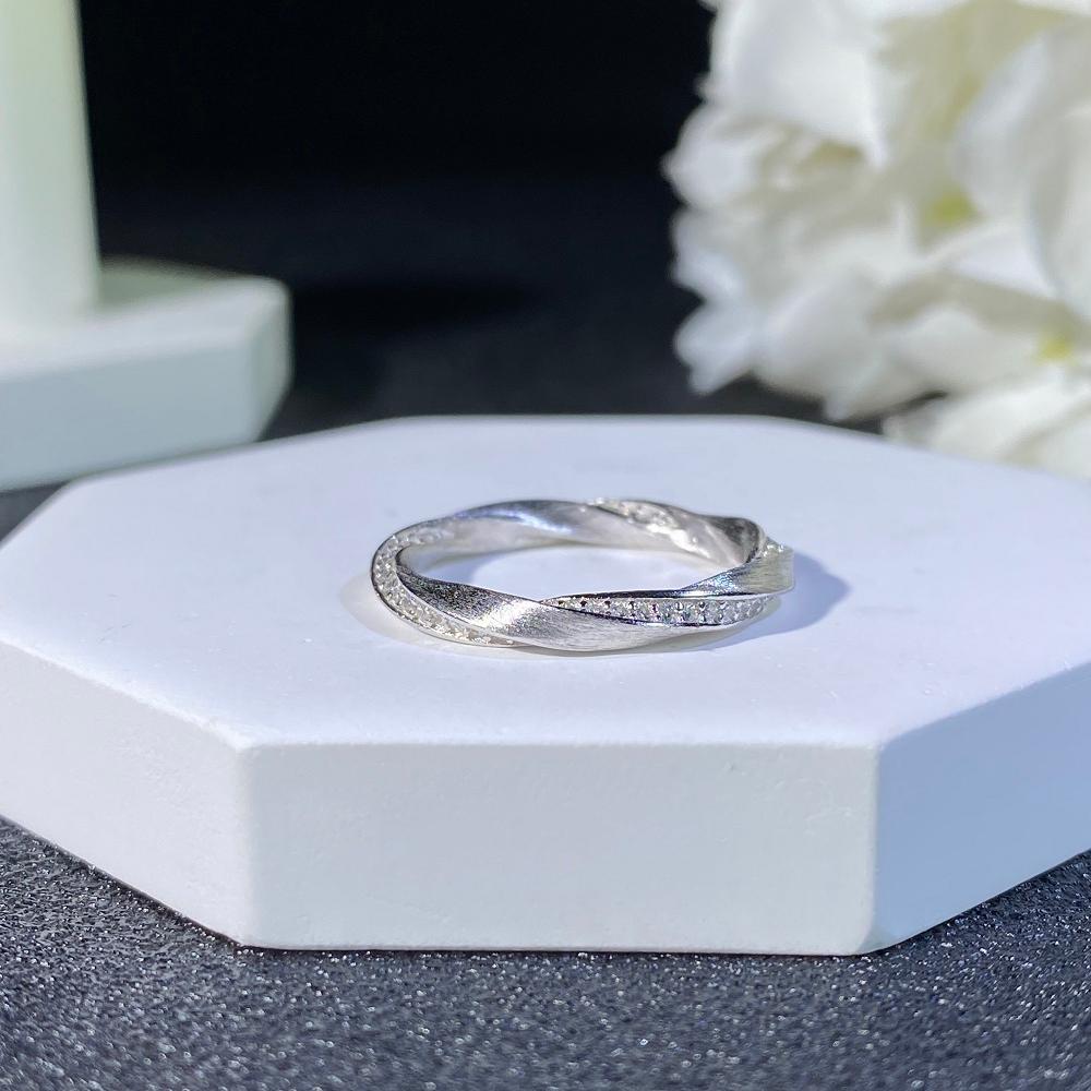 【T2】925 Sterling Silver Niche Retro Ring Light Luxury Vintage Style