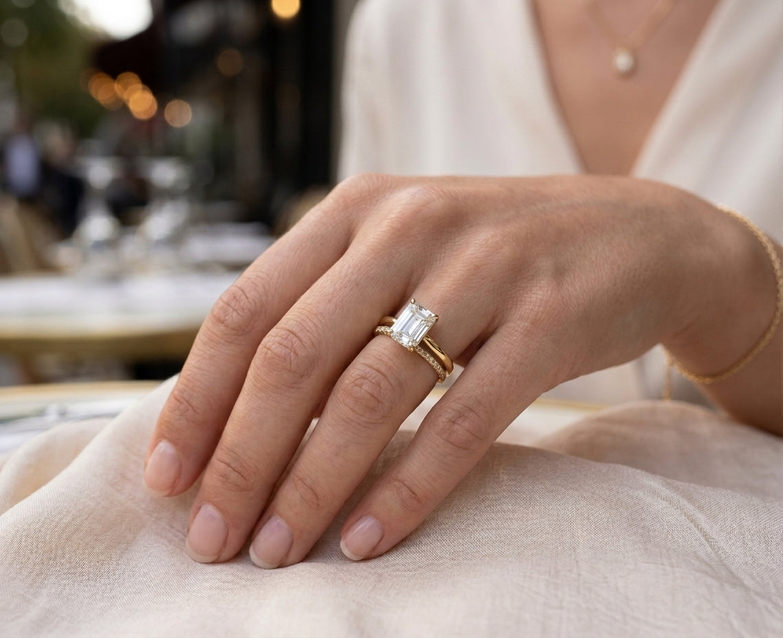 New Arrival #180】  925 Sterling Silver Emerald Cut Moissanite Ring Simple Rectangle Sparkling Gemstone Solitaire Engagement Proposal Wedding Band for Women