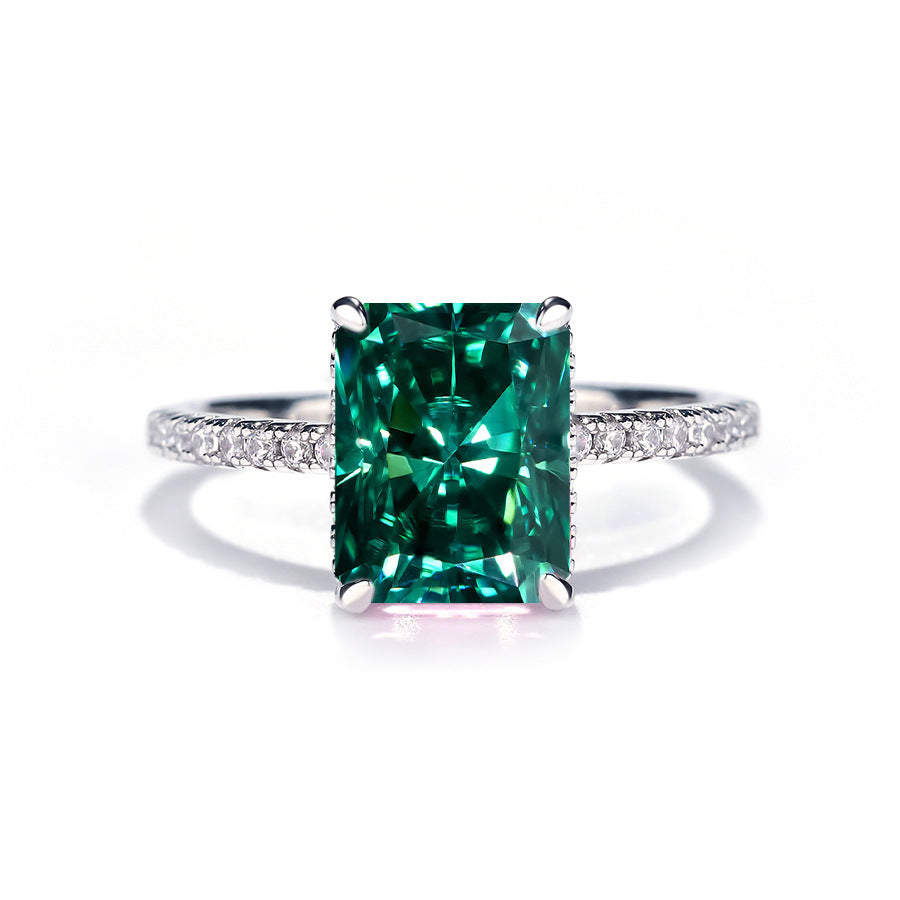 【H2】925 Sterling Silver 4CT Radiant Cut Moissanite Ring
