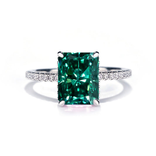 【H2】925 Sterling Silver 4CT Radiant Cut Moissanite Ring