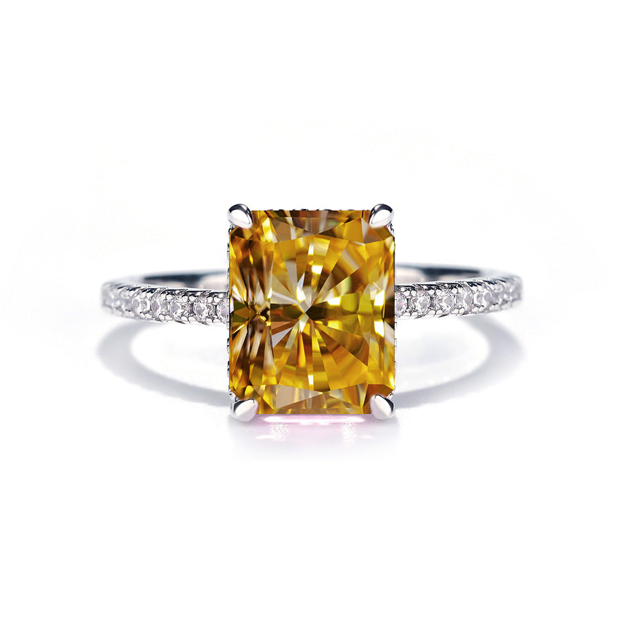 【H2】925 Sterling Silver 4CT Radiant Cut Moissanite Ring