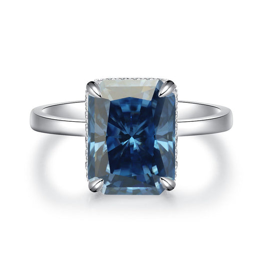 【H3】925 Sterling Silver 4CT Radiant Cut Moissanite Ring
