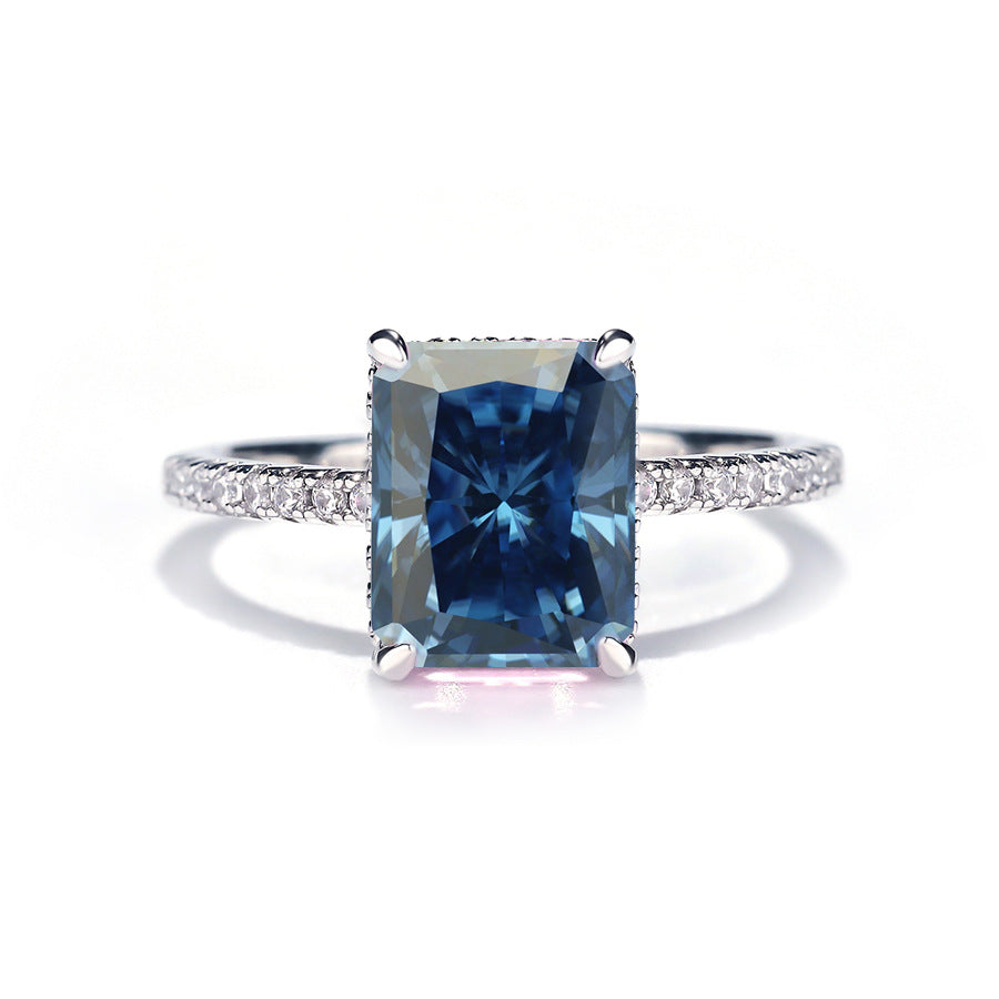 【H2】925 Sterling Silver 4CT Radiant Cut Moissanite Ring
