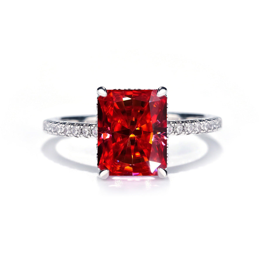 【H2】925 Sterling Silver 4CT Radiant Cut Moissanite Ring