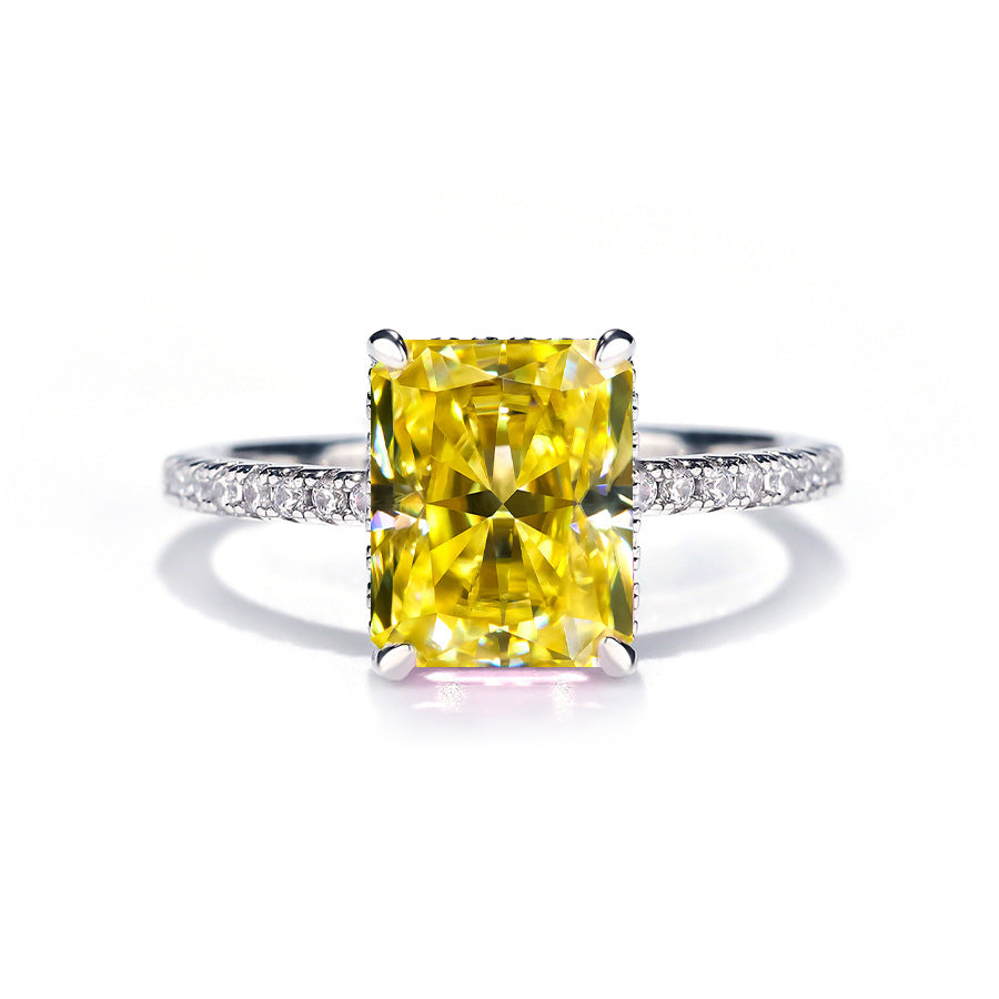 【H2】925 Sterling Silver 4CT Radiant Cut Moissanite Ring
