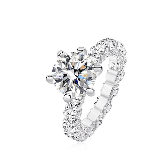 【#179】Classic Six-Claw 2CT Moissanite Ring In 925 Sterling Silver