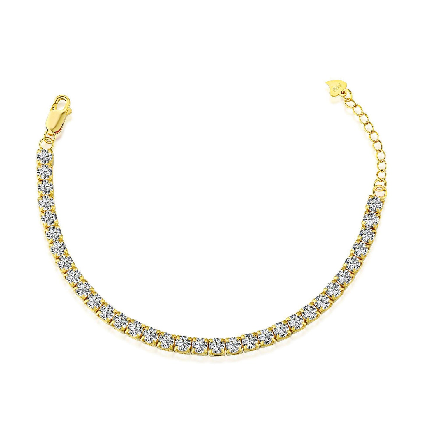 【T33】925 Sterling Silver 2-4mm Tennis Bracelet