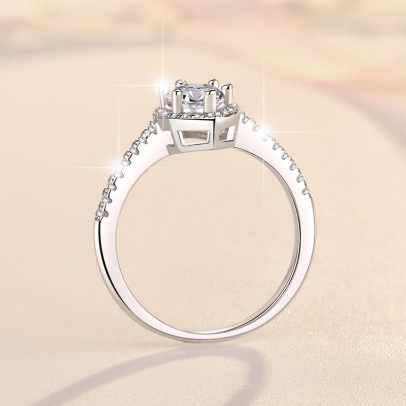 【#41】925 Sterling Silver Marquise Cut 1CT Synthetic Moissanite Ring