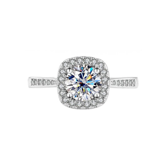【#187】925 Sterling Silver Moissanite Proposal Engagement Wedding Ring