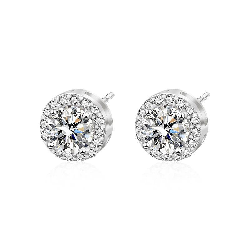 【#191】925 Sterling Silver Moissanite Stud Earrings