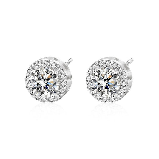 【#191】925 Sterling Silver Moissanite Stud Earrings