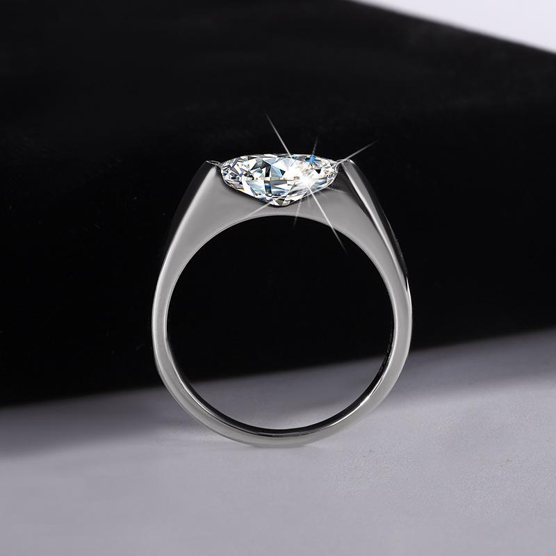 【#55】Elegant Marquise Cut Moissanite Ring In 925 Sterling Silver, Luxury Engagement & Anniversary Band
