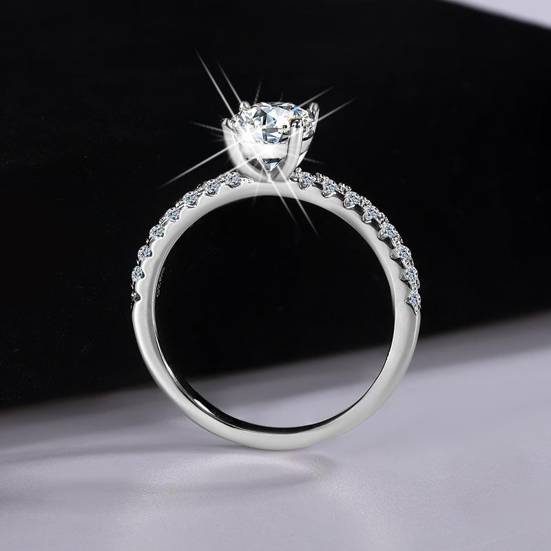 【#196】925 Sterling Silver 1.5CT Oval Shape Wedding Proposal Moissanite RIng