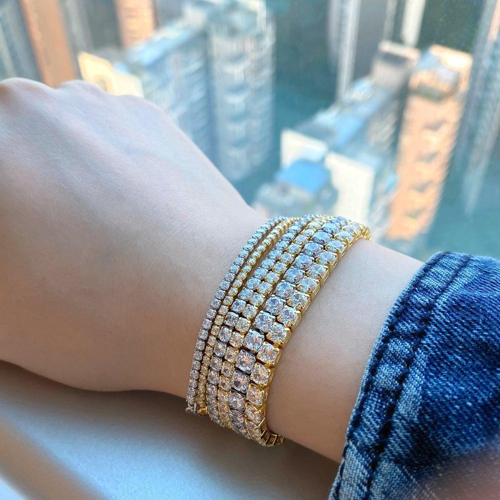 【T33】925 Sterling Silver 2-4mm Tennis Bracelet