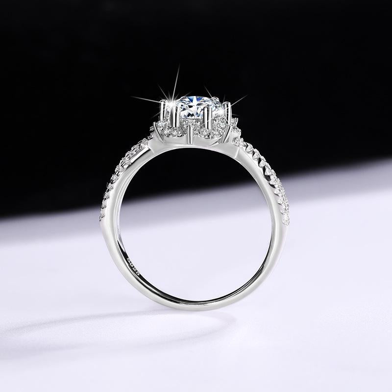 【#185】925 sterling silver Princess Design 1CT Moissanite Ring