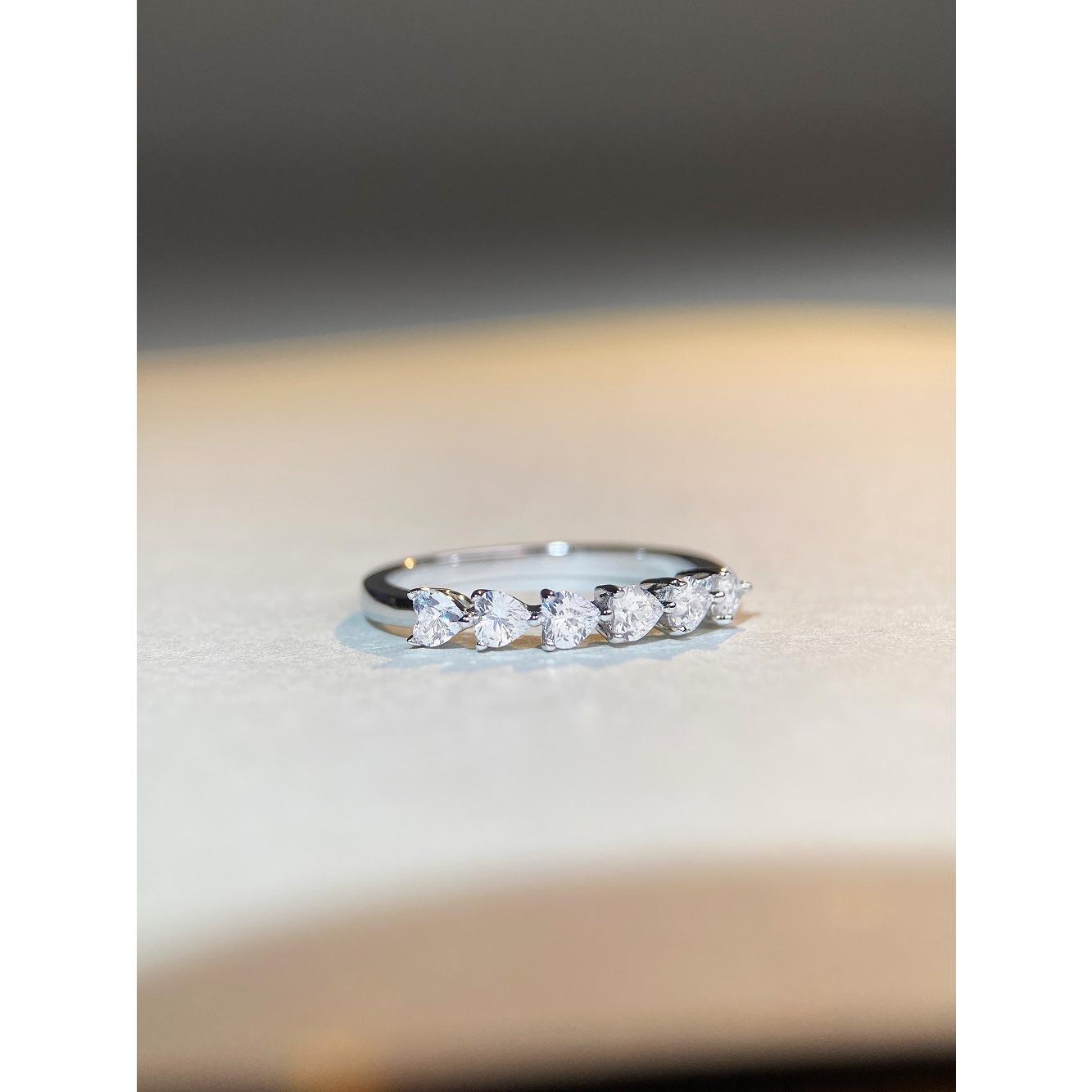 【T16】925 Sterling Silver Heart-shaped Cubic Zirconia Ring