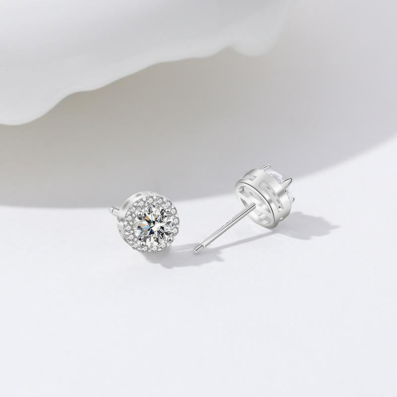 【#191】925 Sterling Silver Moissanite Stud Earrings