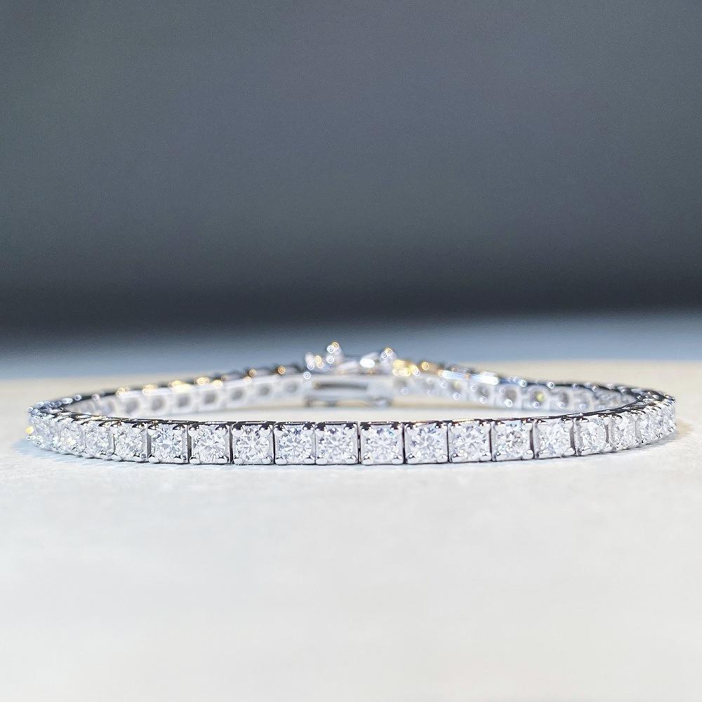 Elegant 925 Sterling Silver Moissanite Tennis Chain Bracelet2