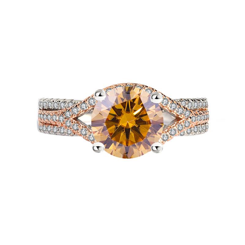 【#182】2CT Flower Desgin Missanite Ring In 925 Sterling Silver