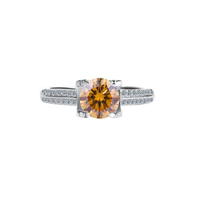 【#57】Elegant Moissanite Engagement Ring In 925 Sterling Silver, Perfect Proposal & Gift for Her!
