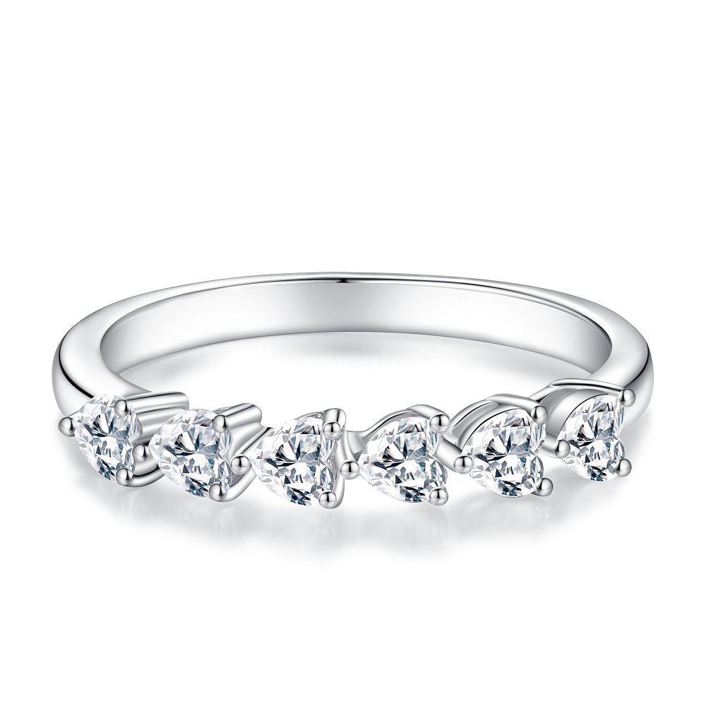 【T16】925 Sterling Silver Heart-shaped Cubic Zirconia Ring