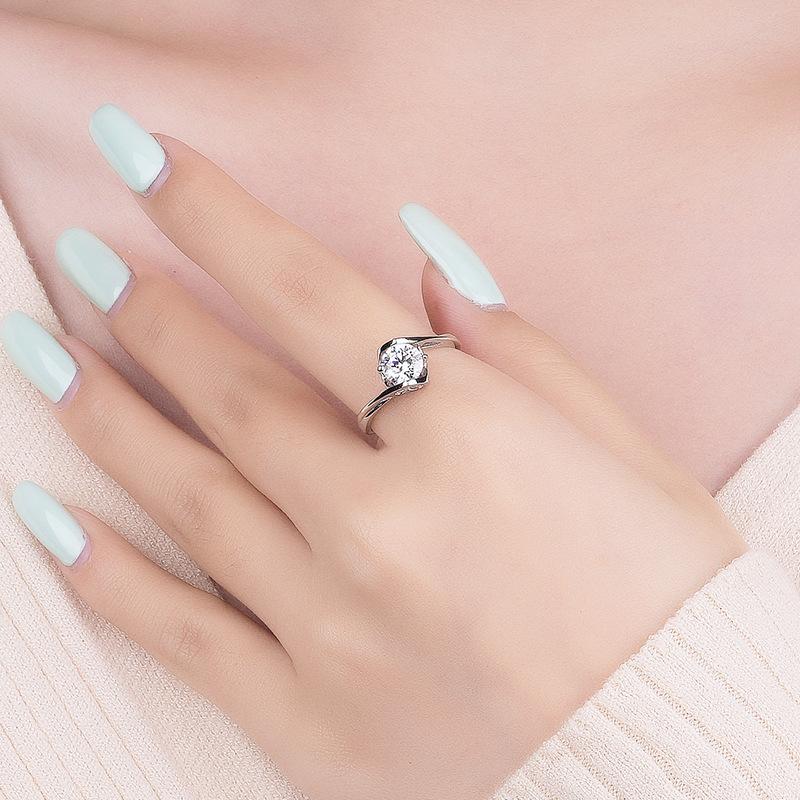 【#140】925 Sterling Silver 1CT Tension Setting Moissanite Ring