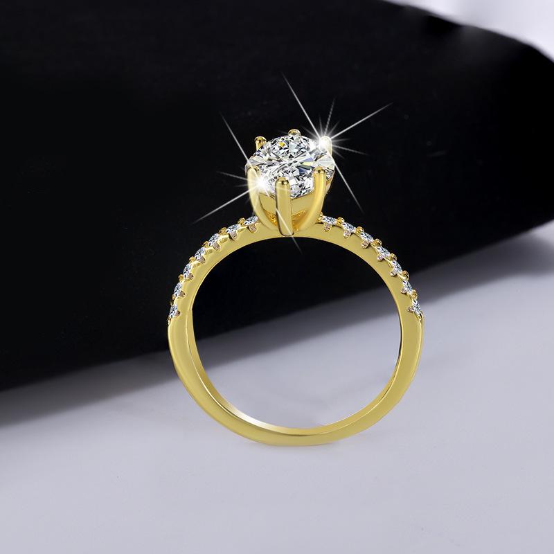 【#110】925 Sterling Silver 2/3CT Marquise Cut Synthetic Moissanite Ring