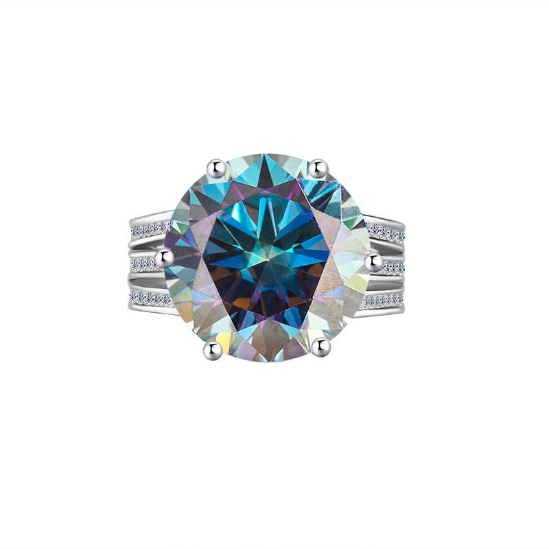 【#92】925 Sterling Silver 5CT/10ct Moissanite Ring