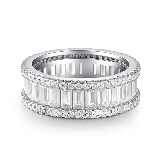 Elegant 925 Sterling Silver Cubic Zirconia Stackable Ring10