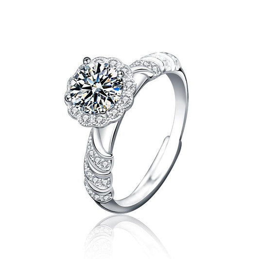 925 Sterling Silver Ring with Moissanite Mermaid Princess Diamond, Open Personalized Couple Design, Niche Bracelet Style3