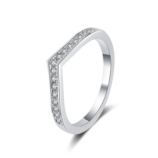 Number 23 925 Sterling Silver V-band Ring