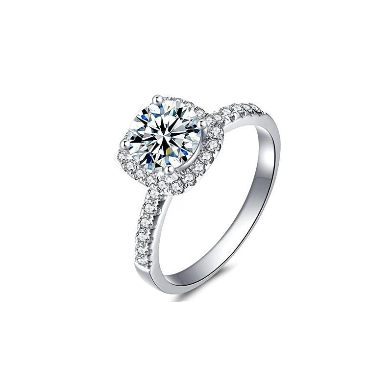 Elegant 925 Sterling Silver Moissanite Diamond Square Ring Simple Wedding Jewelry3