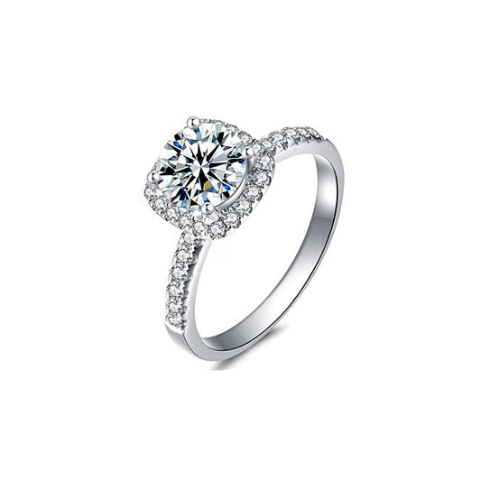 Elegant 925 Sterling Silver Moissanite Diamond Square Ring Simple Wedding Jewelry3